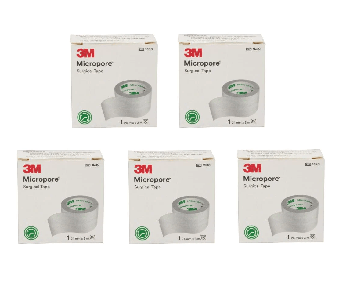 3M Micropore Surgical Tape 24mm x 3m – Pack of 5