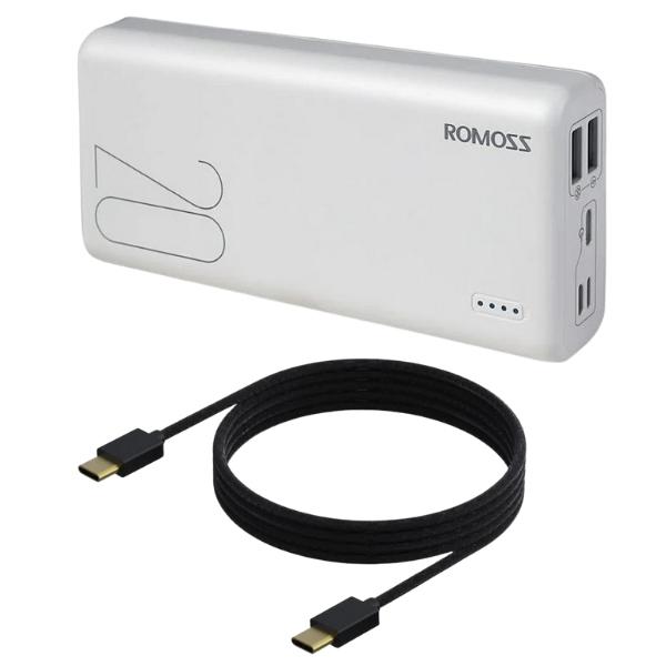 Simple 20 20000mAh Dual Output Power Bank & Type-C Charge and Play Cable