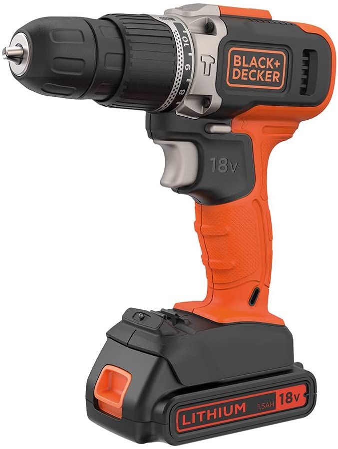 BLACK+DECKER 18V Hammer Drill + 1x 1.5Ah Battery + Charger