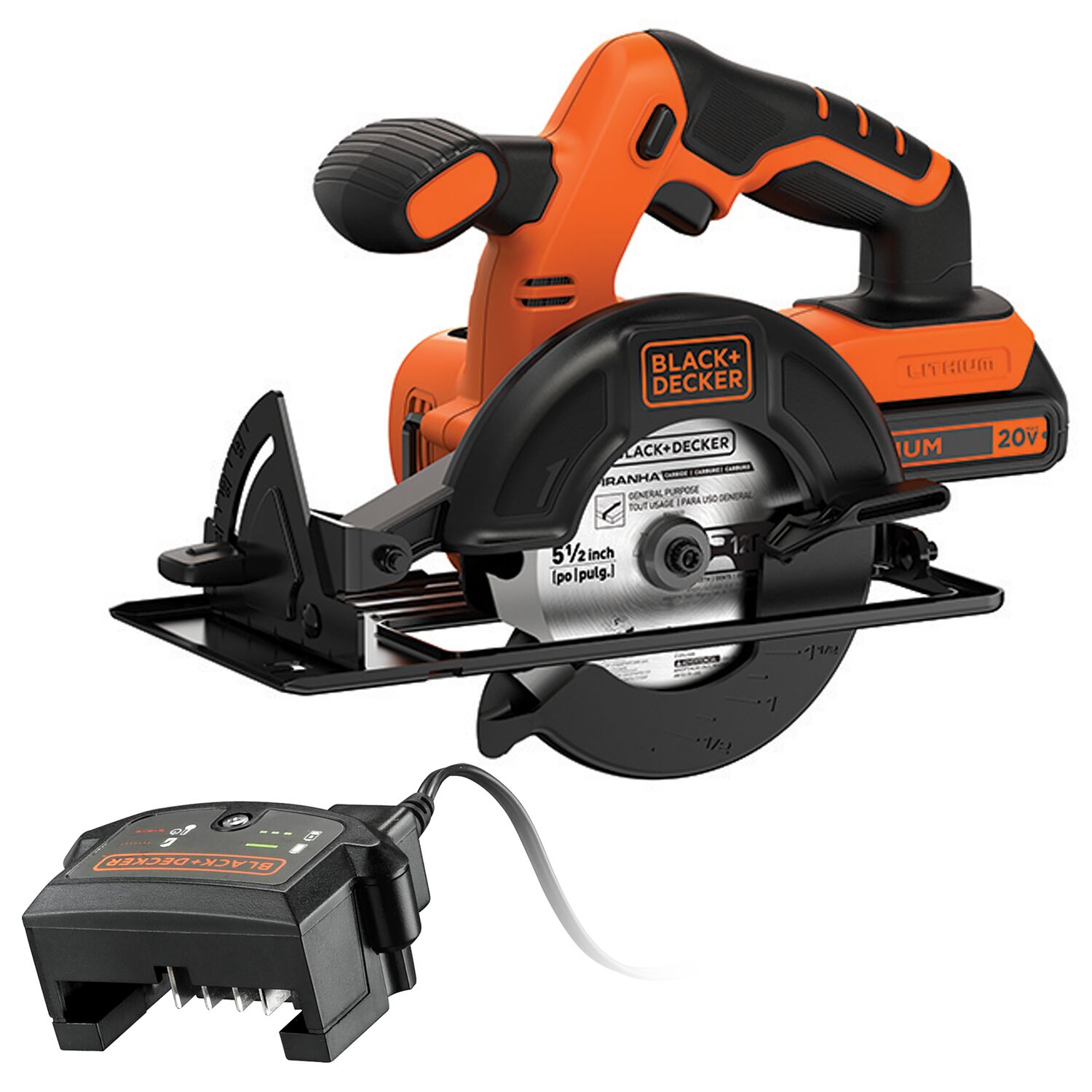 BLACK+DECKER 18V Cordless 140mm Circular Saw + Battery + Charger