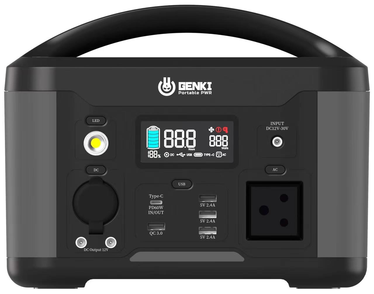 Genki 500W Portable Power Station – Black