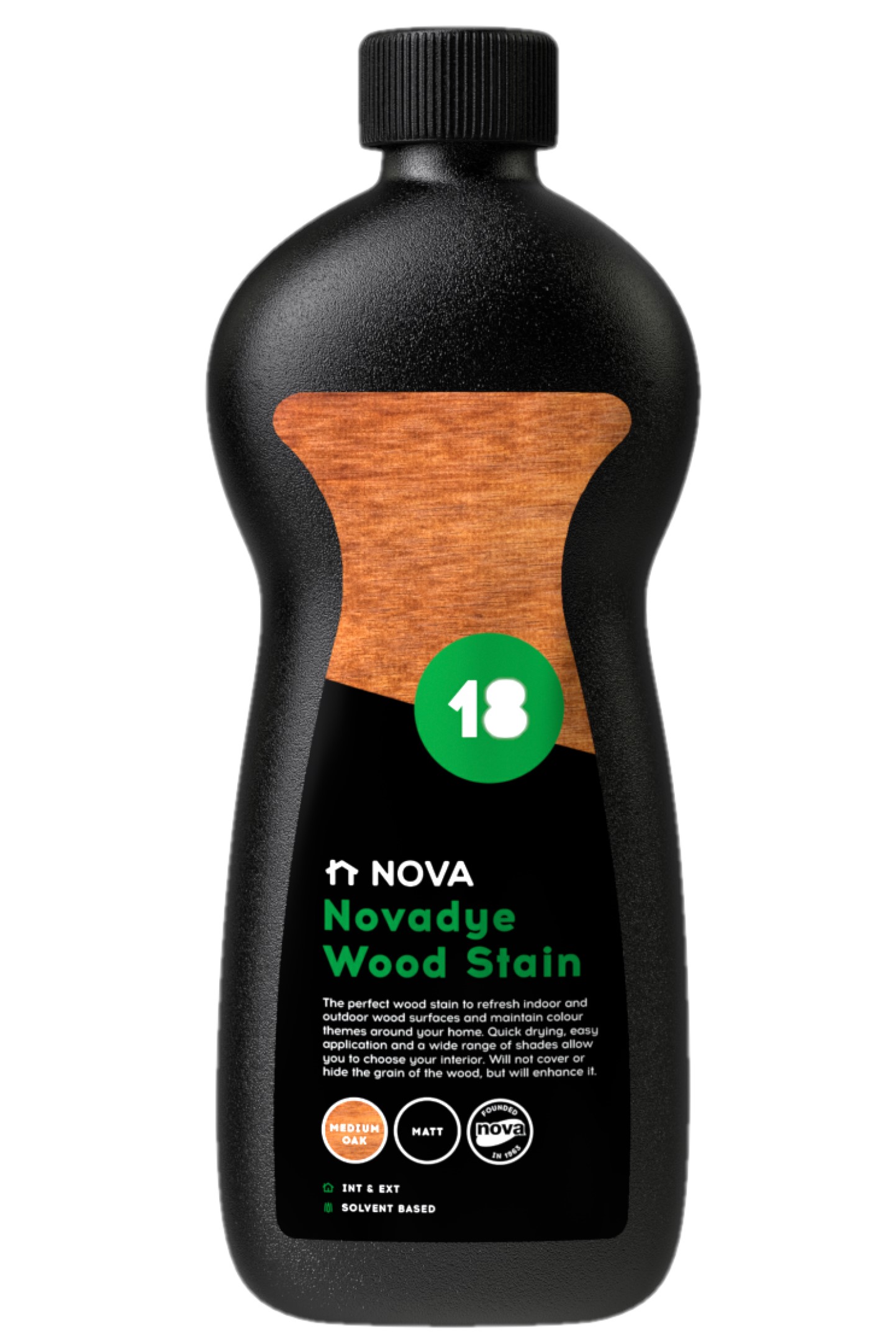Nova 18 Novadye Medium Oak Quick Drying Wood Stain 500ml