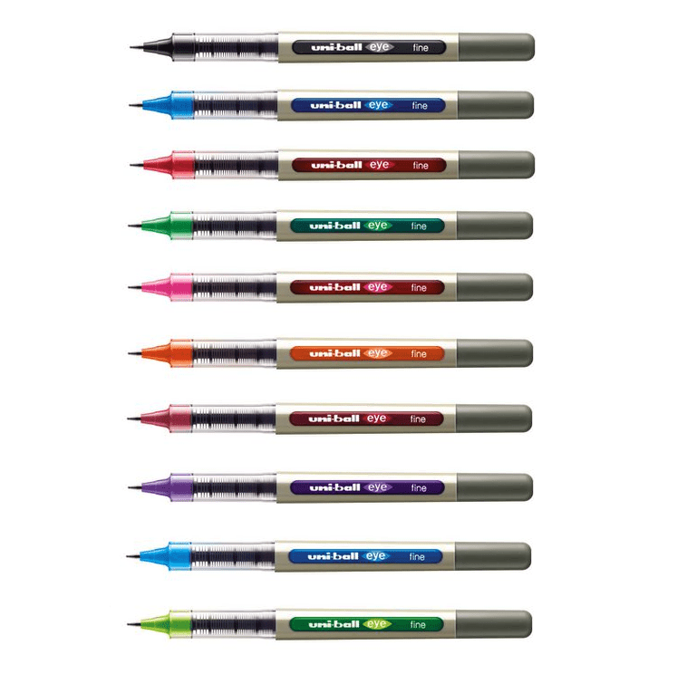 Uni-Ball Eye UB-157 Fine 0.7mm Rollerball Pen – Assorted Pack of 10 Colours