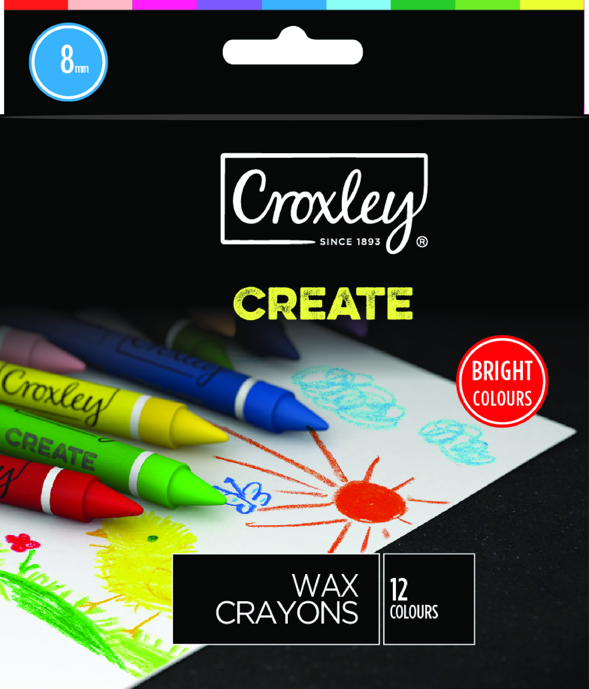 CROXLEY Create 8mm Wax Crayons – Box 12