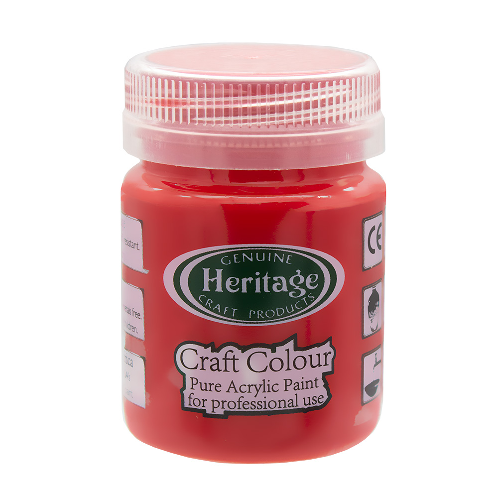 Heritage Pure Acrylic Paint – Craft Colour Range – 50ml – Berry Red