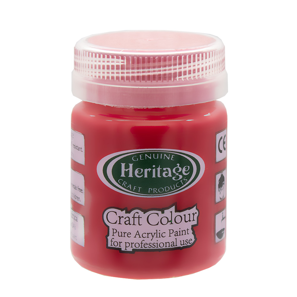 Heritage Pure Acrylic Paint – Craft Colour Range – 50ml – Carmine