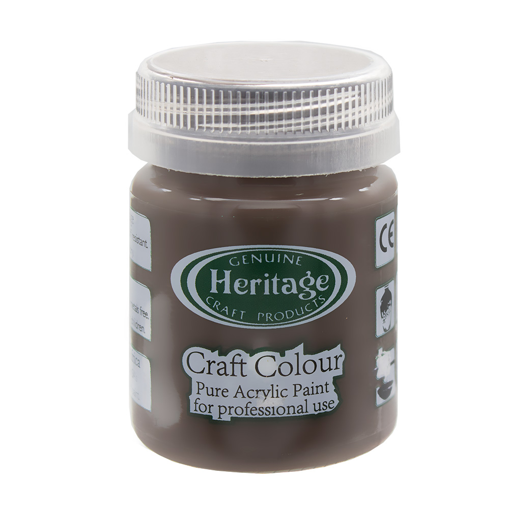 Heritage Pure Acrylic Paint – Craft Colour Range – 50ml – Chocolate Brown