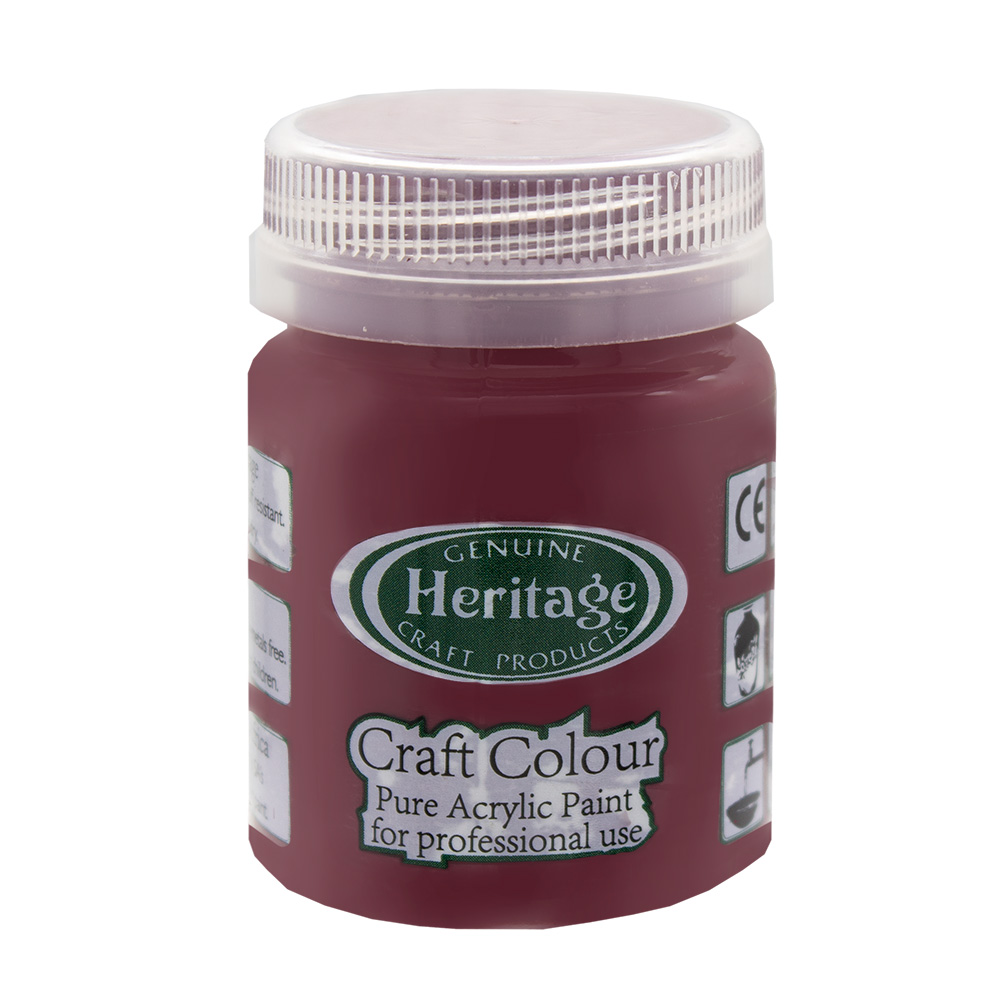Heritage Pure Acrylic Paint – Craft Colour Range – 50ml – Deep Red