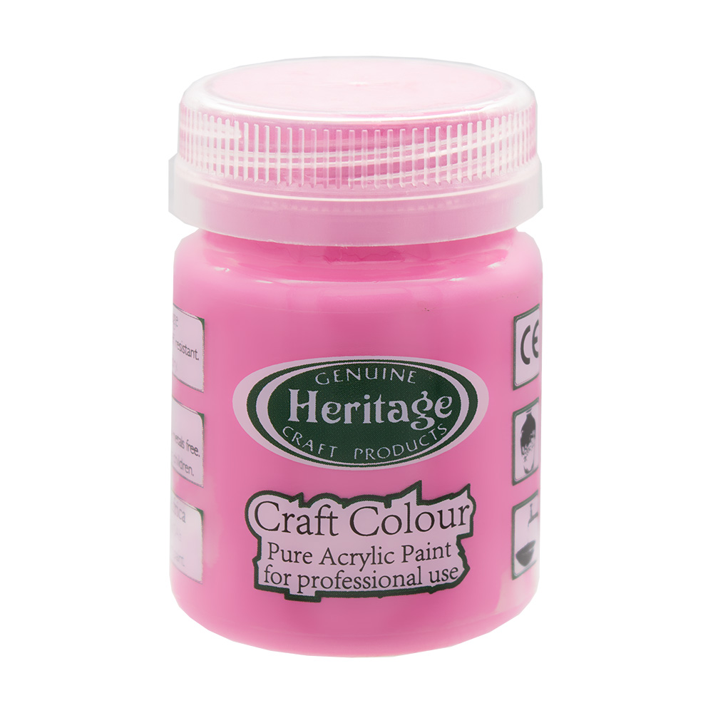 Heritage Pure Acrylic Paint – Craft Colour Range – 50ml – Flamingo Pink