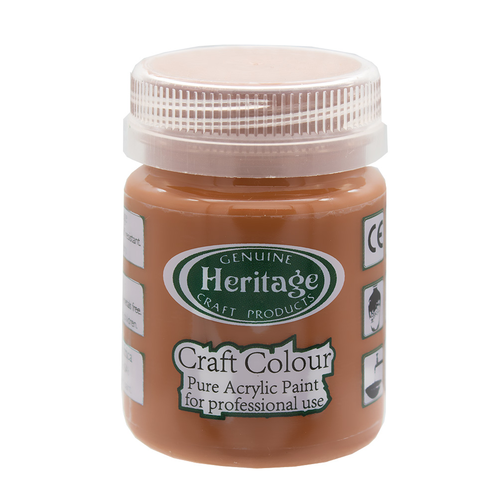 Heritage Pure Acrylic Paint – Craft Colour Range – 50ml – Golden Brown
