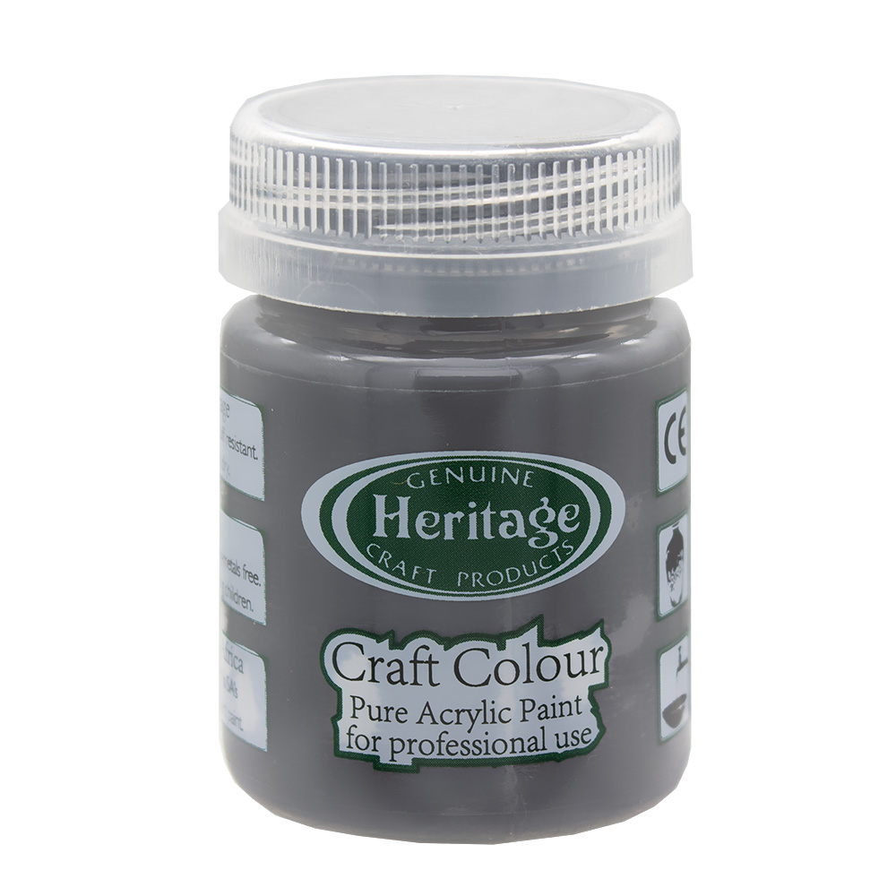 Heritage Pure Acrylic Paint – Craft Colour Range – 50ml – Grey