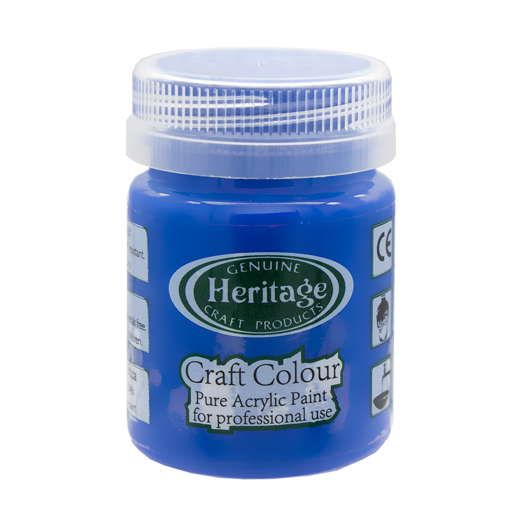 Heritage Pure Acrylic Paint – Craft Colour Range – 50ml – Mod Blue