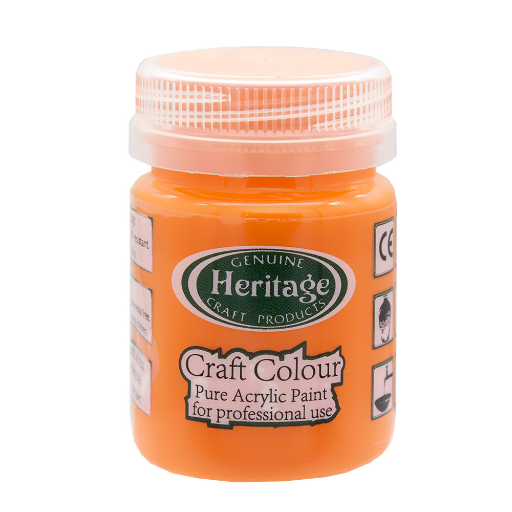 Heritage Pure Acrylic Paint – Craft Colour Range – 50ml – Orange