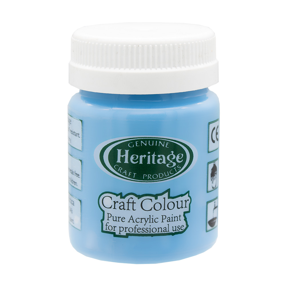 Heritage Pure Acrylic Paint – Craft Colour Range – 50ml – Sky Blue