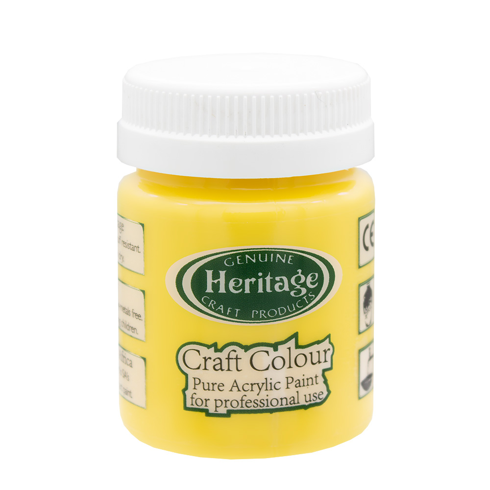 Heritage Pure Acrylic Paint – Craft Colour Range – 50ml – Star Yellow