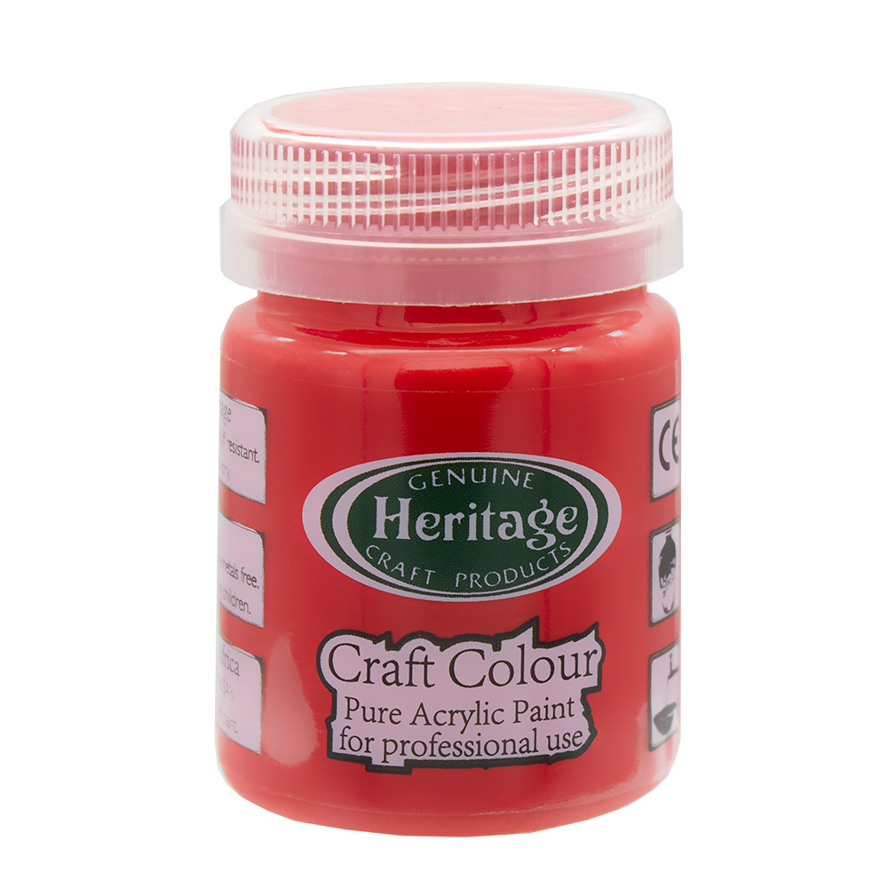 Heritage Pure Acrylic Paint – Craft Colour Range – 50ml – True Red