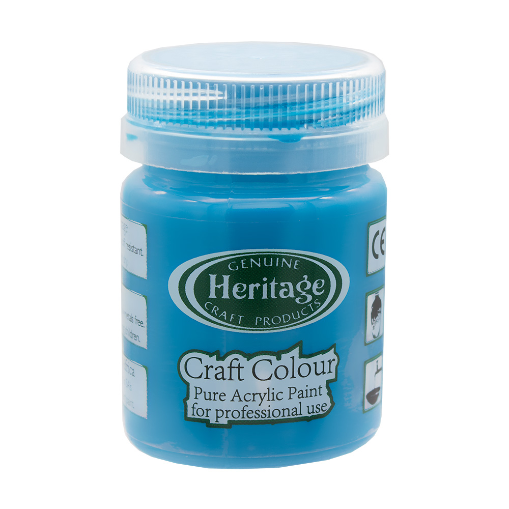 Heritage Pure Acrylic Paint – Craft Colour Range – 50ml – Turquoise Blue