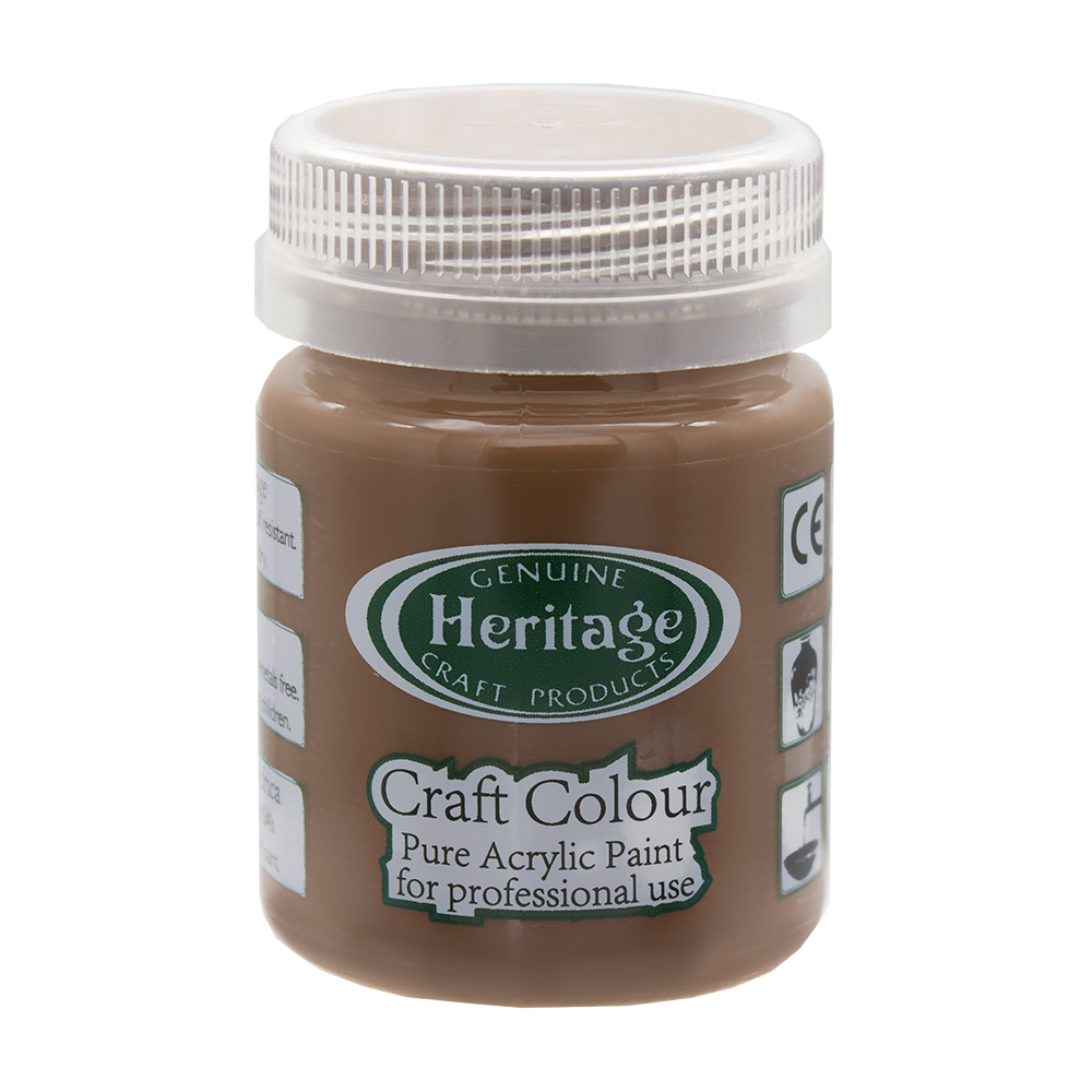 Heritage Pure Acrylic Paint – Craft Colour Range – 50ml – Umber Brown