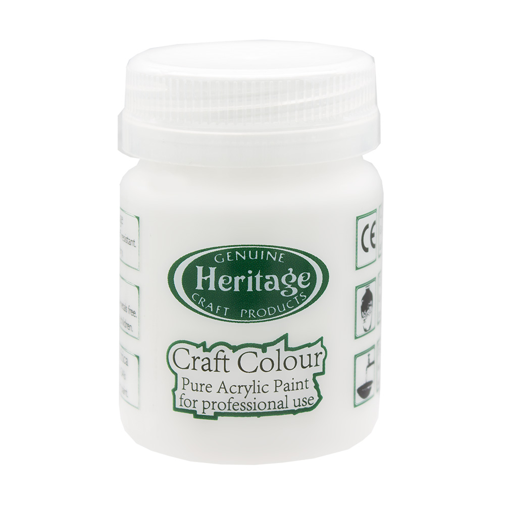 Heritage Pure Acrylic Paint – Craft Colour Range – 50ml – White