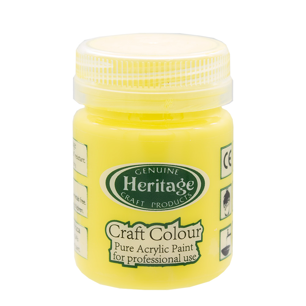 Heritage Pure Acrylic Paint – Craft Colour Range – 50ml – Yellow