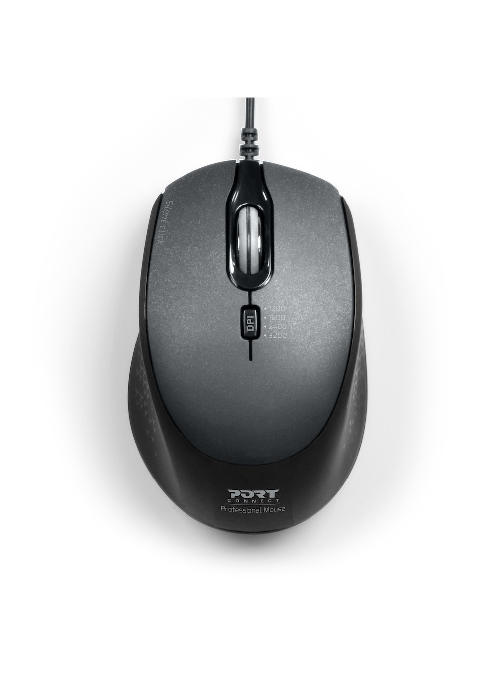 Port Office Pro Wired Silent Mouse Black