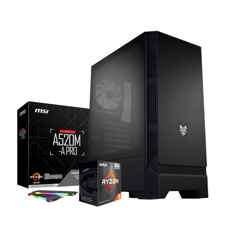 PCBuilder AMD Ryzen 5 5600G DEFENDER Windows 11 FSP Gaming PC