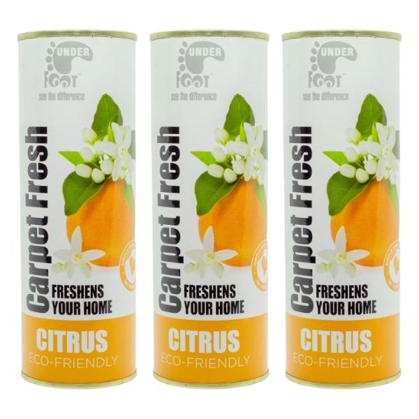 Under Foot – Carpet Fresh Freshener – 500g – Citrus – Pack of 3