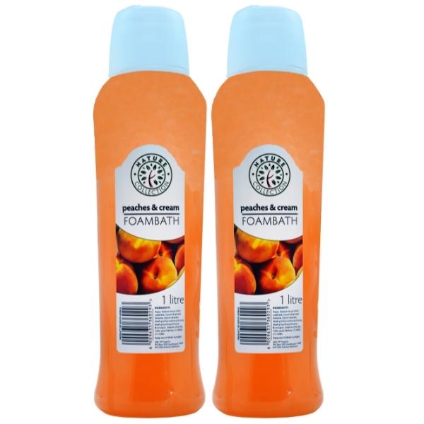 Nature Collection – Foambath Body Wash 1L – Peaches & Cream – Pack of 2