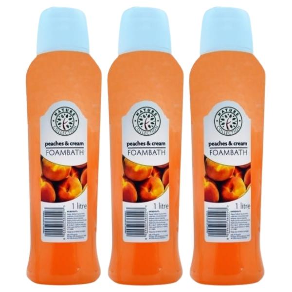 Nature Collection – Foambath Body Wash 1L – Peaches & Cream – Pack of 3