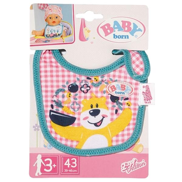 Baby Born – Bib / Feeding Bib – Pink (Bruno the Bear)