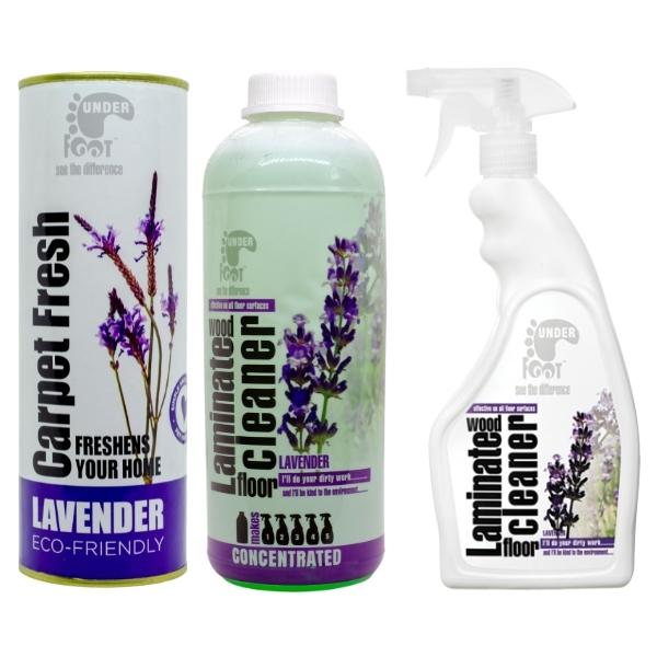 Under Foot – Laminated Wood Floor Cleaners & Carpet Fresh Combo – Lavender