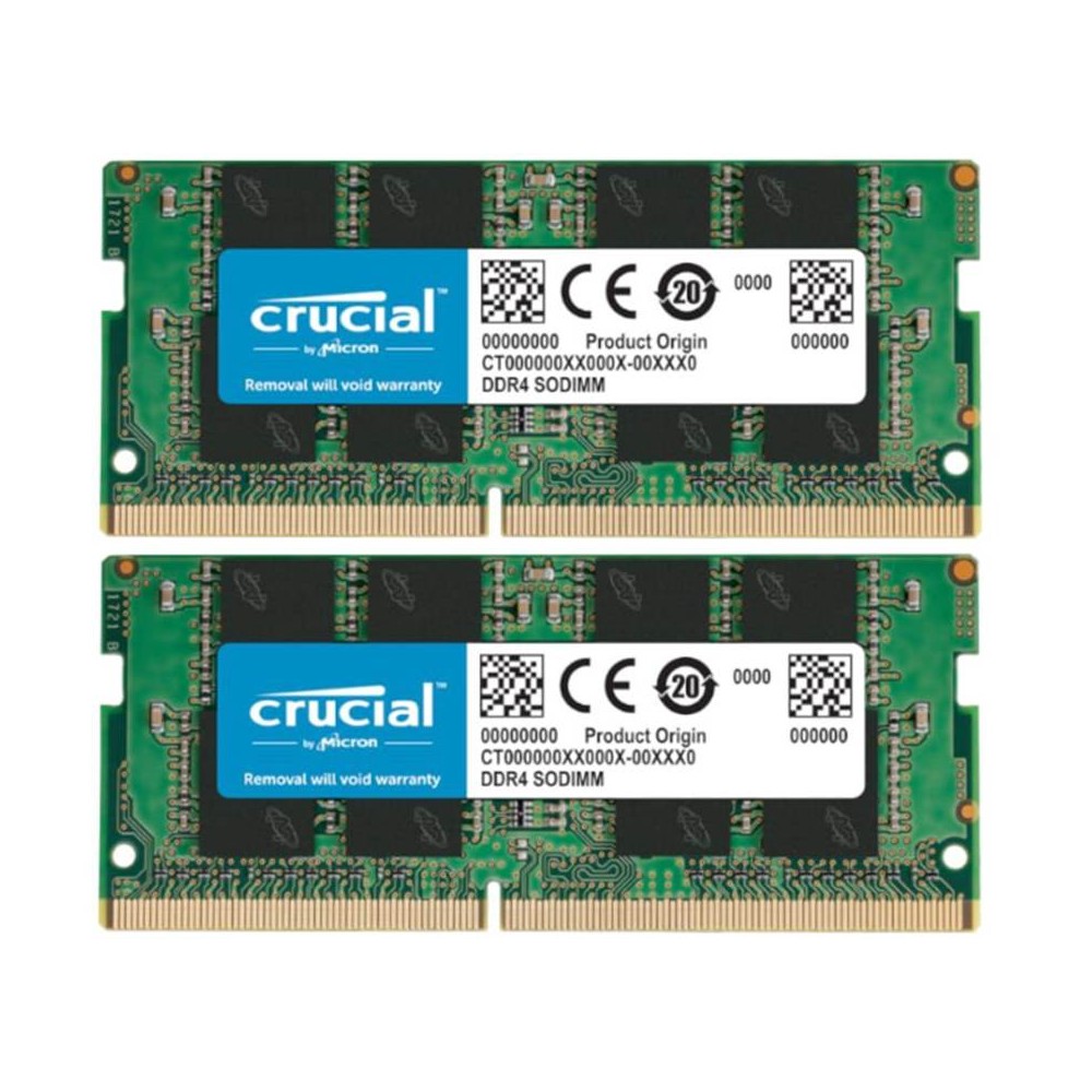 Crucial 8GB DDR4 3200 MHz SO-DIMM Single Ranked Notebook Memory – 2 Pack