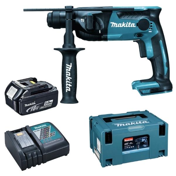 Makita – Rotary Hammer Drill 16mm DHR165ZJ, 5.0Ah Battery, Charger and Case