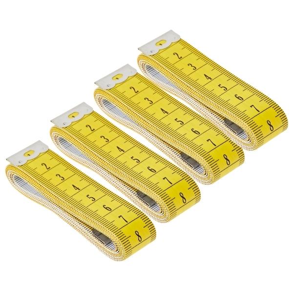 Source Direct – Measuring Tape – Tailoring Tape 150cm – Yellow (Pack of 4)