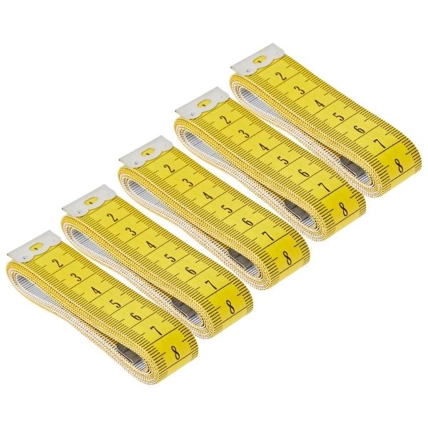 Source Direct – Measuring Tape – Tailoring Tape 150cm – Yellow (Pack of 5)