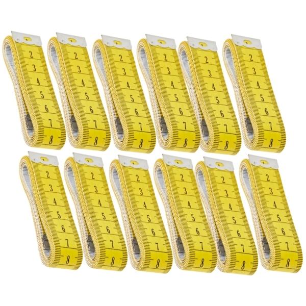 Source Direct – Measuring Tape – Tailoring Tape 150cm – Yellow (Pack of 12)