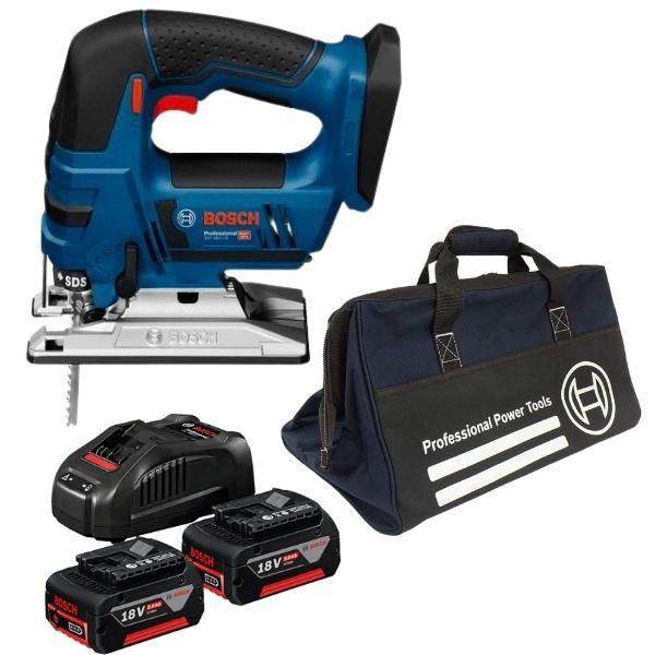 Bosch – Cordless Jigsaw, 2 x 5.0Ah Batteries, Charger & Heavy Duty Tool Bag