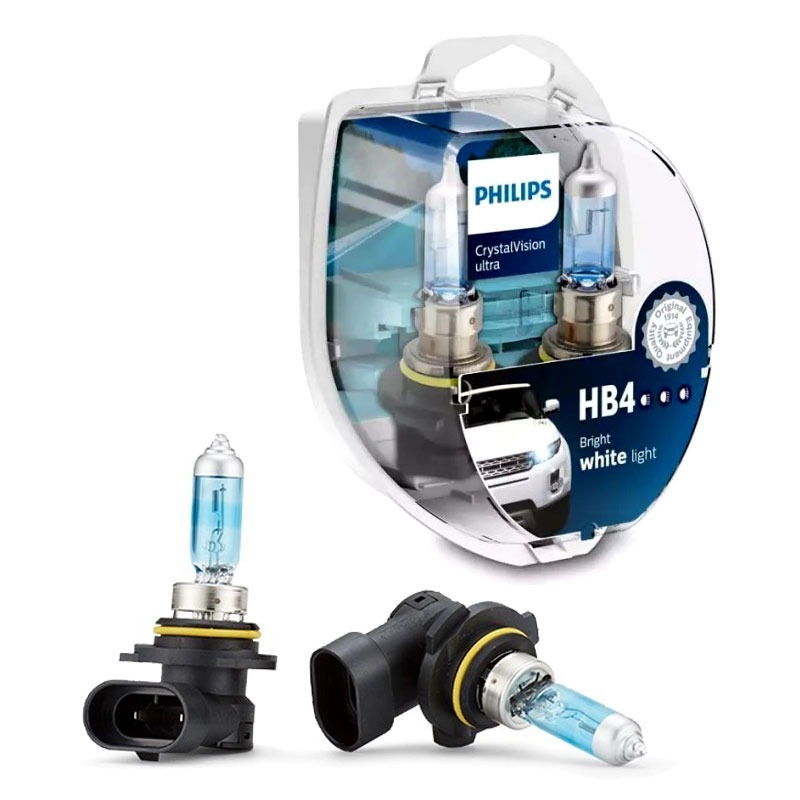 Philips Crystal Vision Ultra Hb4 Headlight Bulbs Set
