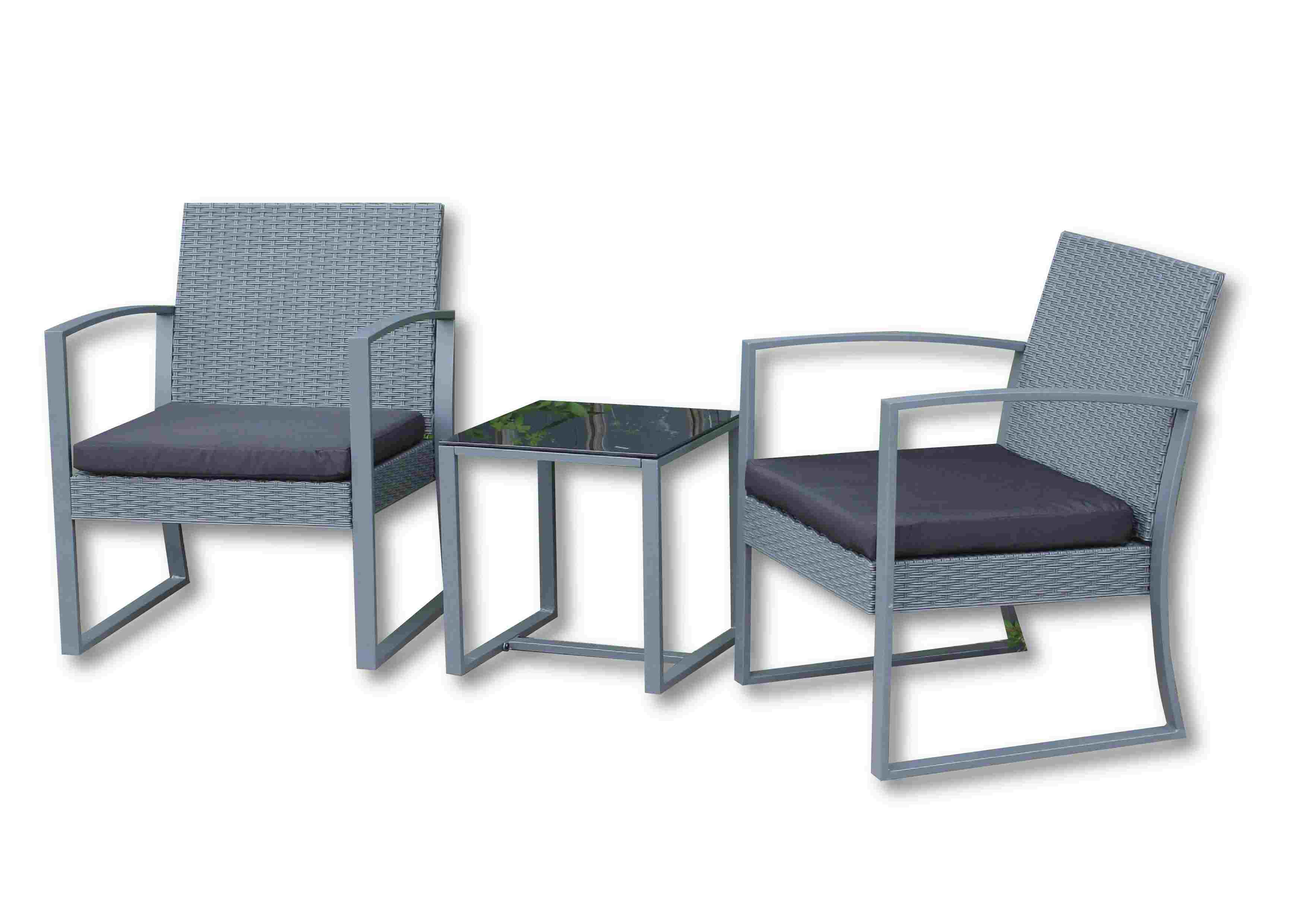 Seagull Torino Bistro Set Grey (Rattan-Look)