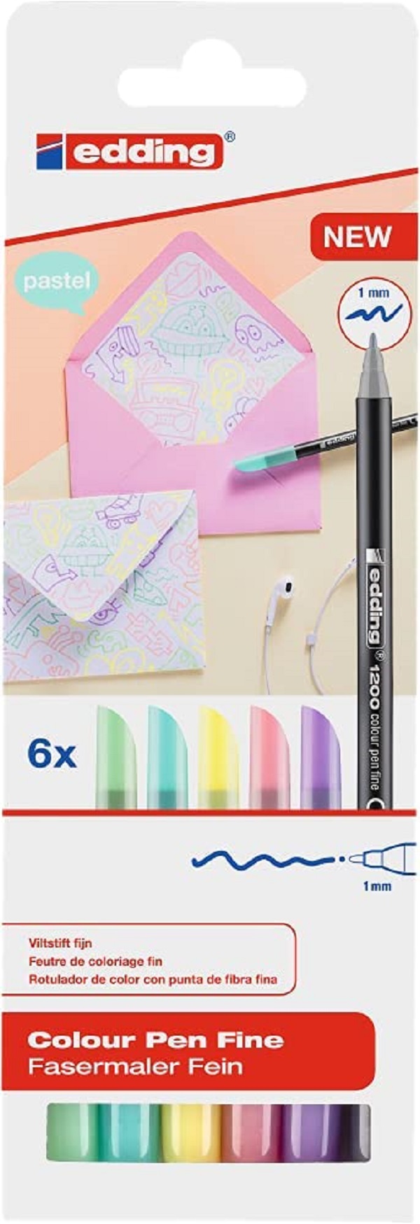 Edding – Pastel Colour Pen Fine 6’s