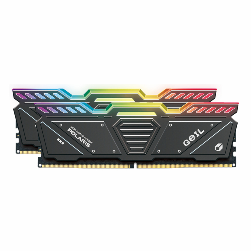 GeIL Polaris 16GB 5200MHz DDR5 RGB Desktop Gaming Memory – Grey