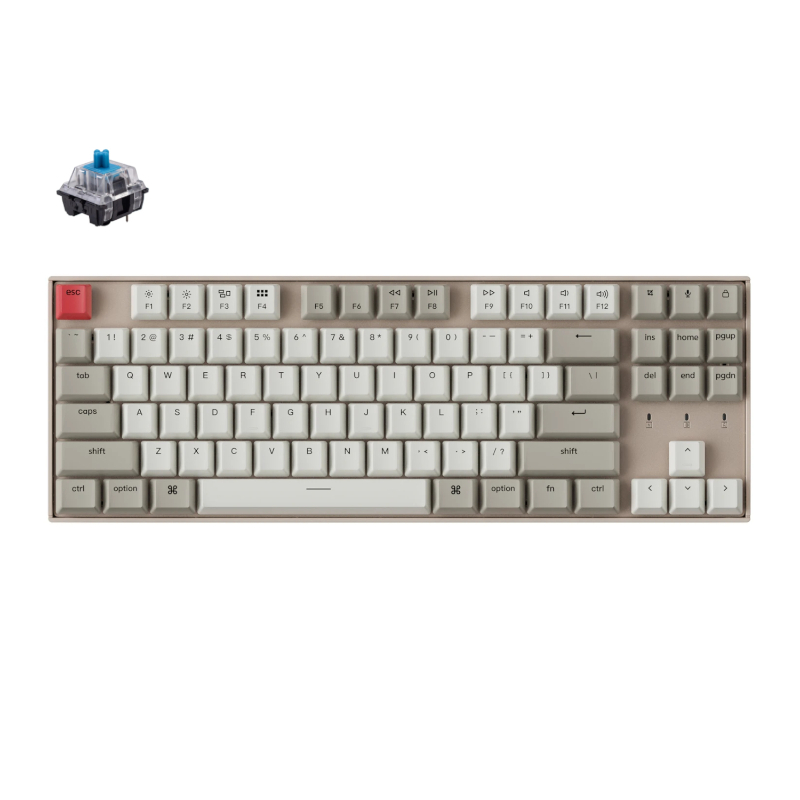 Keychron K8 87-Key Mechanical Wireless Keyboard – Gateron Blue Switches