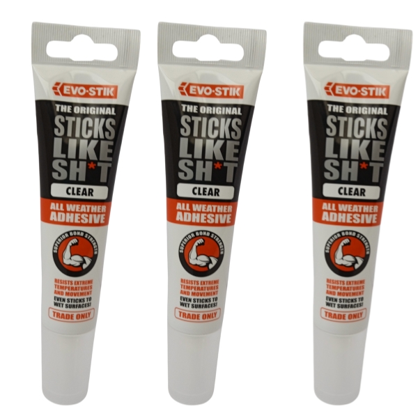 Evo-Stik – Sticks Like Sh*T 90ml – Pack of 3 – Clear