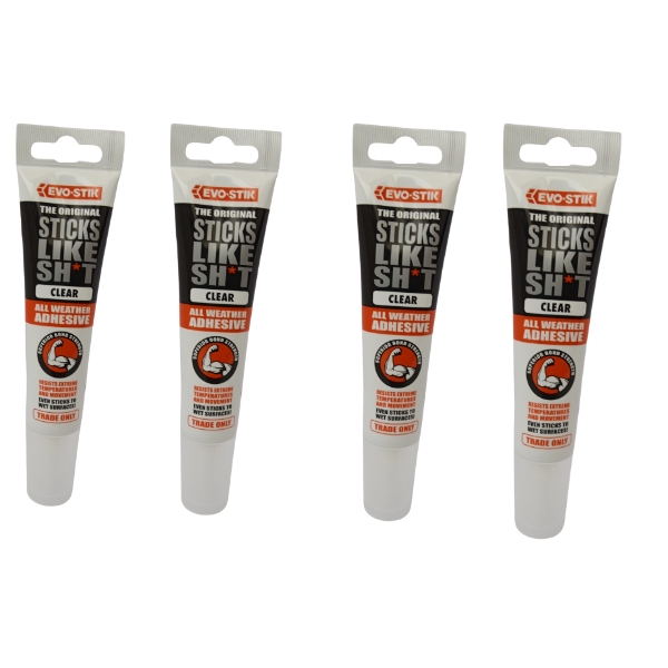 Evo-Stik – Sticks Like Sh*T 90ml – Pack of 4 – Clear