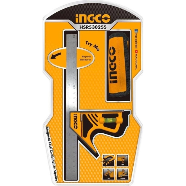 Ingco – Magnetic Lock Combination Square – 300mm