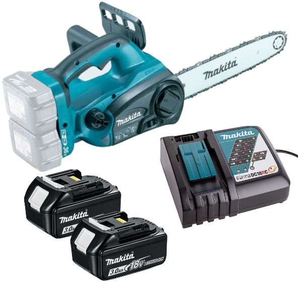Makita – Cordless Chainsaw (DUC302Z) with 2 x 3.0Ah Batteries and Charger