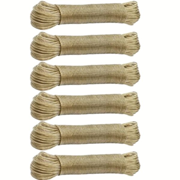 Washing line / Clothes Line – Steel Core PVC Shell Cord – 30m – Pack of 6