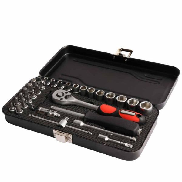 Tork Craft – ¼” Socket and Ratchet Set – 34 Piece