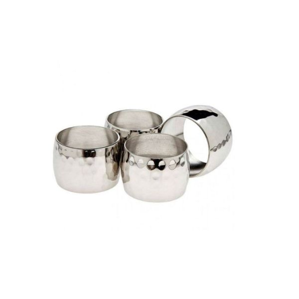 Round Napkin Rings – Silver – Set of 4