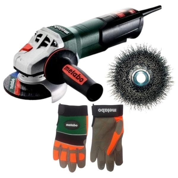 Metabo – Quick Angle Grinder (603621000) With Cup Brush and Gloves